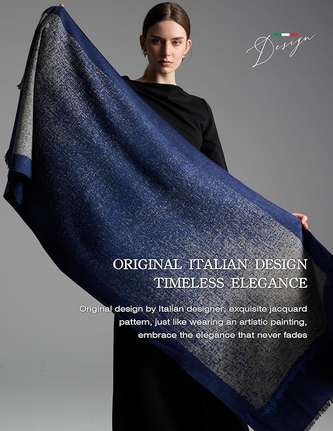 ZHE JIN Luxurious Silk Scarf Shawl Wraps for Women, Warm Scarves Winter Gift, 100% Brushed Mulberry Silk