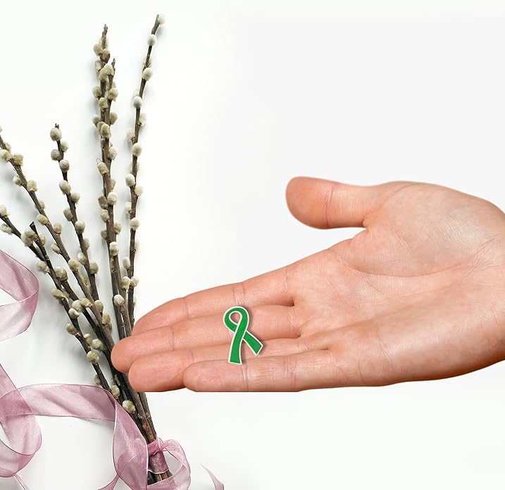 Green Ribbon Awareness Pins - Wholesale Pack Pins for Cerebral Palsy, Glaucoma, Mental Health, Bipolar Disorder, Organ Donation, Liver Cancer- Perfect for Gift-Giving and Fundraising