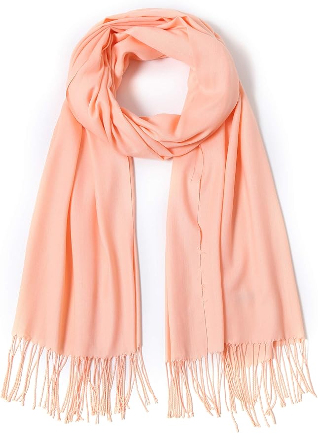 Cindy & Wendy Pashmina Shawls and Wraps Large Scarfs for Women Wedding Party Bridal Long Fashion Solid Shawl Wrap Fringes