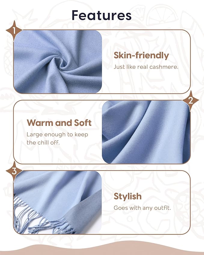 maamgic Women's Winter Scarf Soft Warm Scarf for Women Cozy Shawl Wraps for Women Lightweight Pashmina Style Wrap