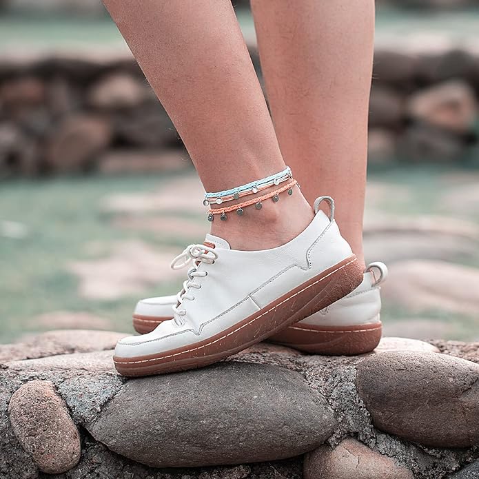 FANCY SHINY String Ankle Bracelets Waterproof Rope Anklets Braided Beach Boho Coin Anklets Cute Friendship Foot Jewelry for Women