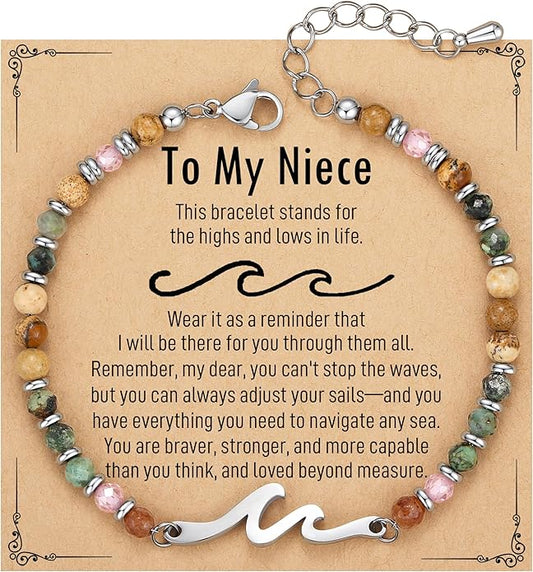 TONY & SANDY Friend Gifts for Women, Stocking Stuffers for Women, Sister Gifts from Sister, Wave Bracelet, Birthday Gifts for Woman, Bestie Friendship Bracelets, Unique Gifts for Her