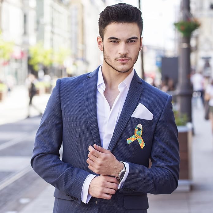 1/2/5/10/25/50/100pcs Satin Awareness Ribbon Pins (Pick your color), for Cancer & Disease Awareness, Bulk Quantities for Fundraising, Events, Gift Giving