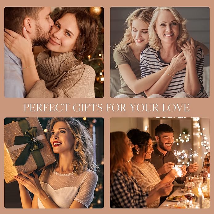 LOUISA SECRET Birthstone Bracelets for Women, 925 Sterling Silver Dainty Simple Women Charm Link Bracelet, Birthday Anniversary Christmas Jewelry Gifts for Women Wife Mom Her