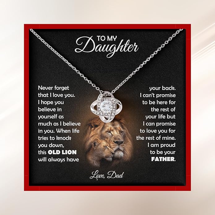 To My Beautiful Daughter Necklace from Mom & Dad | Cubic Zirconia Pendant with Heartfelt Message Card & Gift Box | Daughter Birthday, Graduation, Christmas Jewelry Gift from Parents