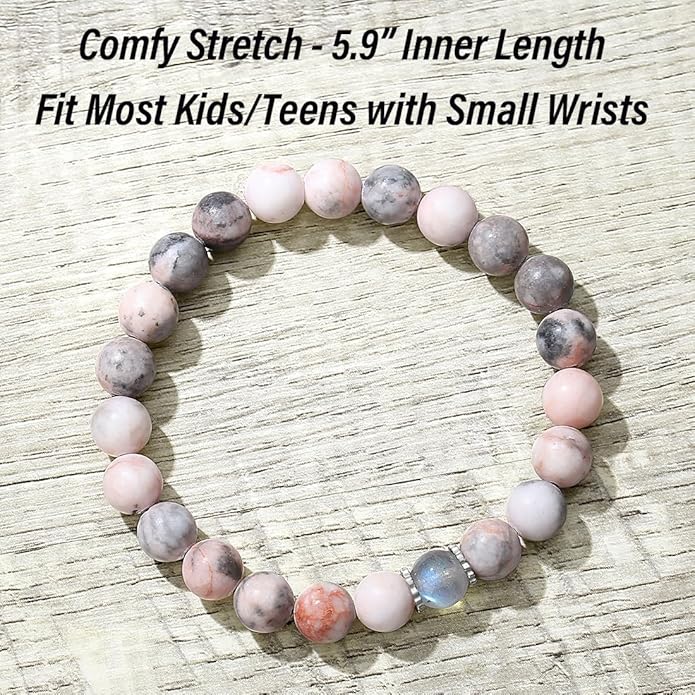 Christmas Stocking Stuffers for Kids/Girls/Teens-Love/Encouragement-Natural Crystal Bracelets-Handmade Cute Gifts