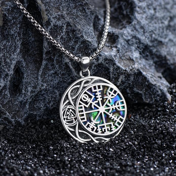 Taioiat viking Pendant Necklace for Men Nordic Celtic 925 Sterling Silver Vintage Mjolnir Jewelry Norse Vikings Gift for Women