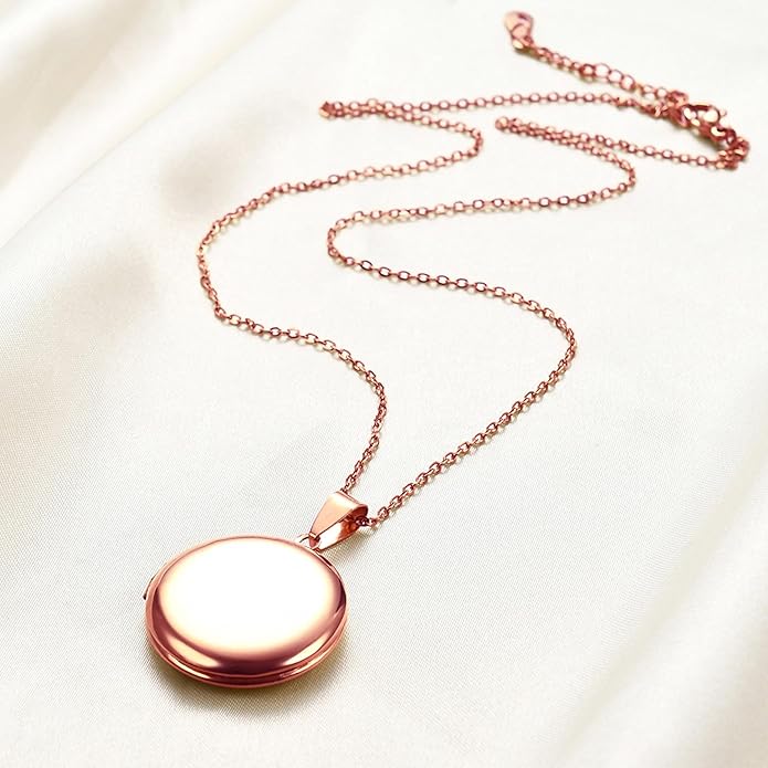 PHOCKSIN Personalized Locket Necklace for Women Photo Necklace with Customized Picture Birth Flower Birthstone New Years Gifts for Women