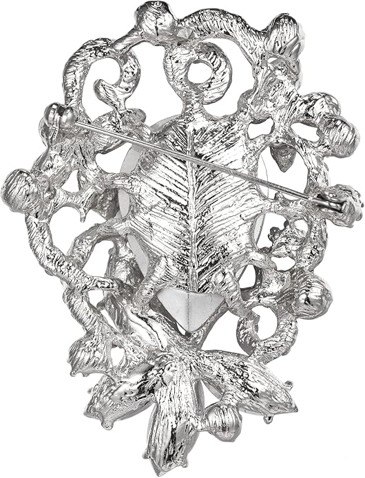 BriLove Elegant Crystal Teardrop Marquise Bouquet Brooch Pin for Women