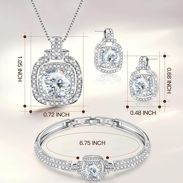 Celestial Whispers Crystal Jewelry Sets For Women Bracelet Necklace and Earrings Sets Idea Gift for Wife Girlfriend or Mothers