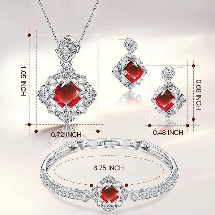 Blissful Angel Womens Jewelry Set Bracelet Necklace and Earrings Sets Crystal Jewelry Set For Wife Girlfriend Or Mothers Idea Gift For Special Women in Life