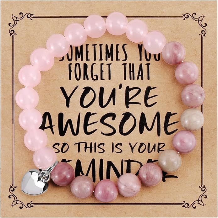 VIBILIA Cross Beaded Bracelets for Women, Inspirational Natural Heart Religious Bracelets for Women, Birthday Christian Gifts for Women on Thanksgiving Christmas Gifts