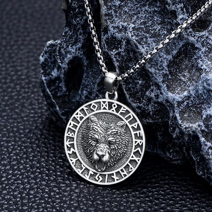 Taioiat viking Pendant Necklace for Men Nordic Celtic 925 Sterling Silver Vintage Mjolnir Jewelry Norse Vikings Gift for Women