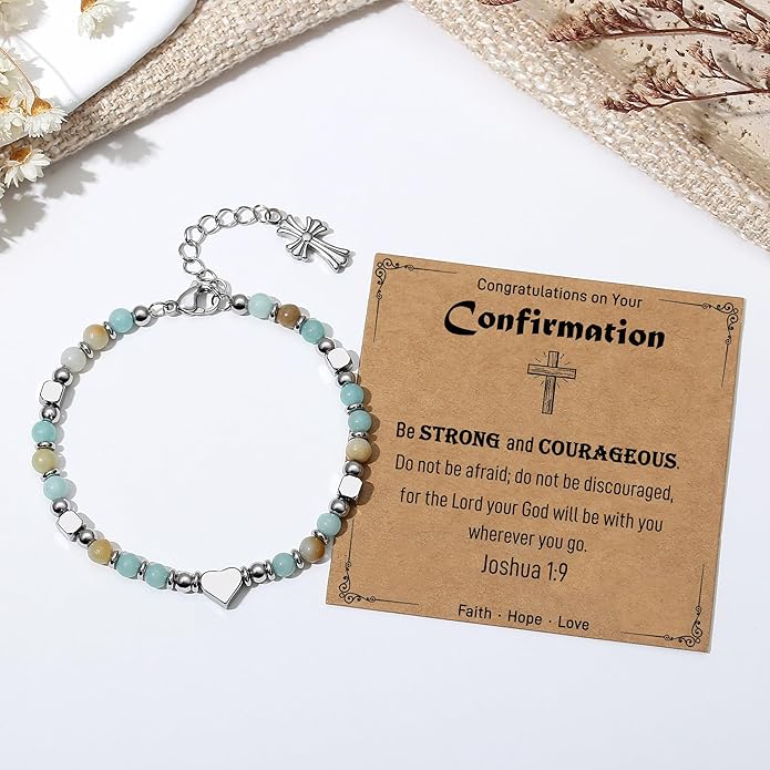 TONY & SANDY Christian Gifts for Women, Religious Cross Bracelet Jewelry, Easter Basket Stuffers for Teens Kids Adults, Faith Confirmation Baptism Christmas Birthday Gifts for Women