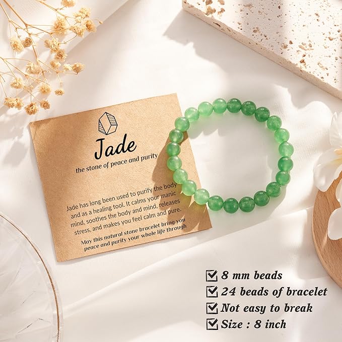 Seyaa Jade Bracelet for Women, Good Luck Beaded Bracelet for Women, Birthday Christmas Mothers'day Gift for Mom