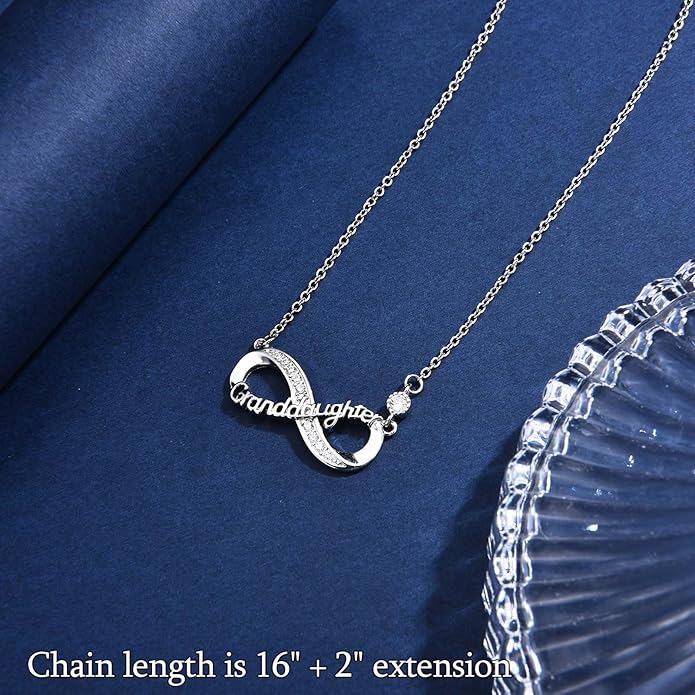 Infinity Mom Grandma Nana Sister Aunt Daughter Auntie Granddaughter Niece Necklace Gifts, Christmas Birthday Valentines Day Mothers Day Easter Graduation Back to School Gifts Stocking Stuffers Presents for Women Girls Her