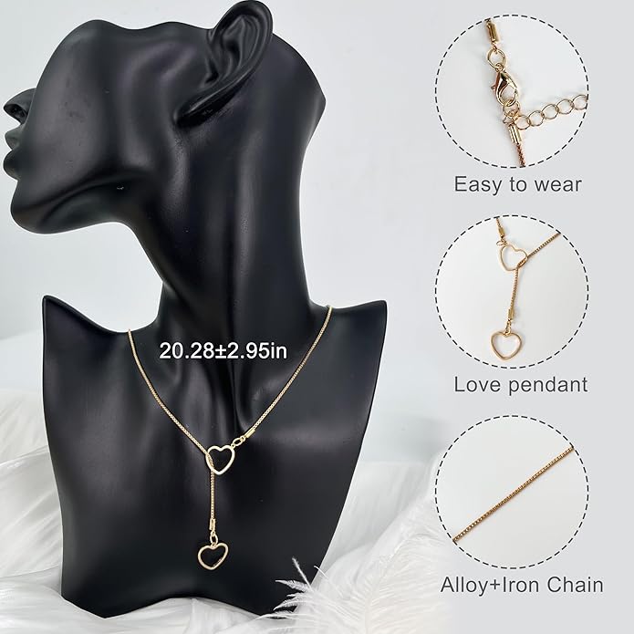 Irregular Y2k Long Y-shaped Necklace with Zircon Inlaid Sparkling Brick Tassel Pendant Double-Layer Chain High-end Fashion Accessory Women's