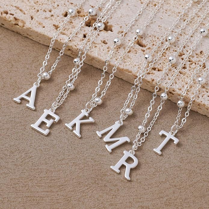 Initial Necklaces for Women Dainty Gold Letter Pendant Necklace 14k Gold Plated A-Z Name Necklaces Cute Charm Choker Necklace Fashion Accessories Non Tarnish Trendy Jewelry Gift