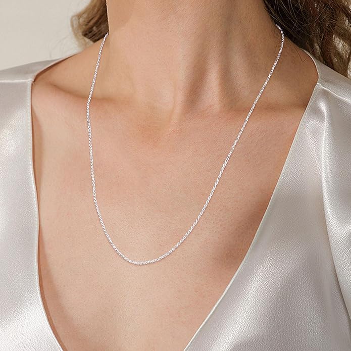 Gacimy 925 Sterling Silver Rope Chain for Women Men, 1.2mm 1.5mm 1.8mm Width 16 18 20 22 24 Inches Length