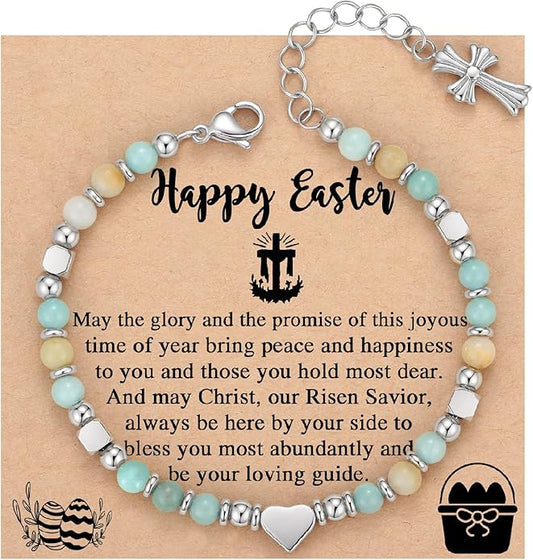 TONY & SANDY Christian Gifts for Women, Religious Cross Bracelet Jewelry, Easter Basket Stuffers for Teens Kids Adults, Faith Confirmation Baptism Christmas Birthday Gifts for Women