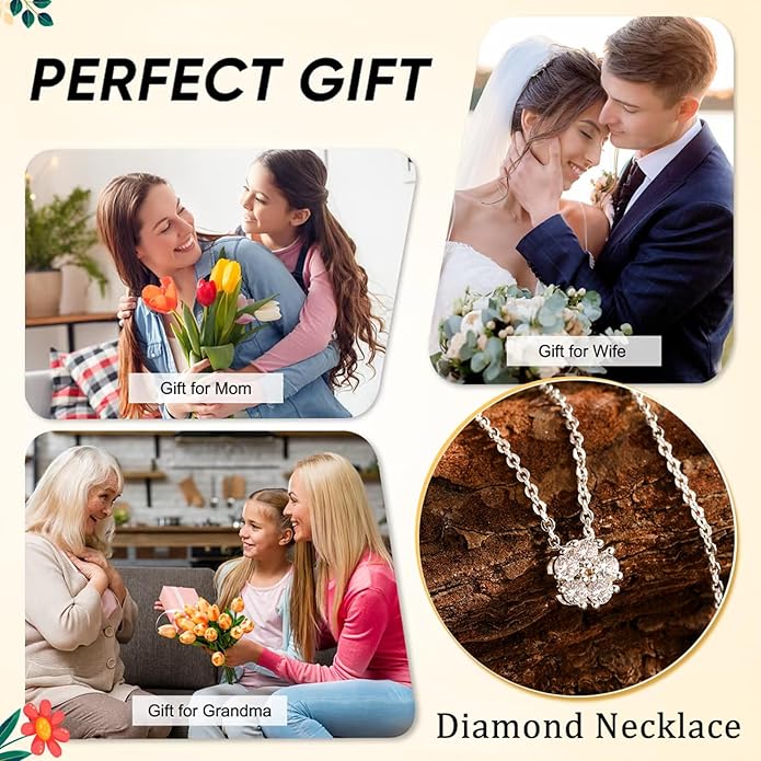 Cubic Zirconia Necklace, Dainty 14k Gold Plated Diamond Necklaces For Women Choker Necklace Simple Gold Plated CZ Jewelry Necklaces for Women Trendy Gifts