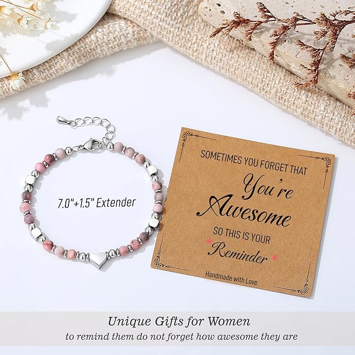 TONY & SANDY Tiny Beaded Bracelets for Women, Sometimes You Forget You're Awesome Gift, Unique Stocking Stuffers for Women, Mom, Daughter, Wife, Coworker, Best Friend, Bestie, Granddaughter