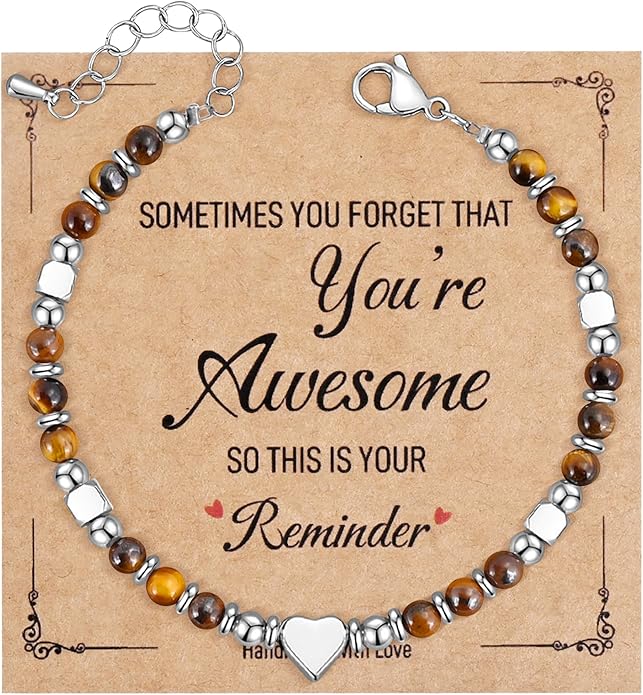 VIBILIA Cross Beaded Bracelets for Women, Inspirational Natural Heart Religious Bracelets for Women, Birthday Christian Gifts for Women on Thanksgiving Christmas Gifts