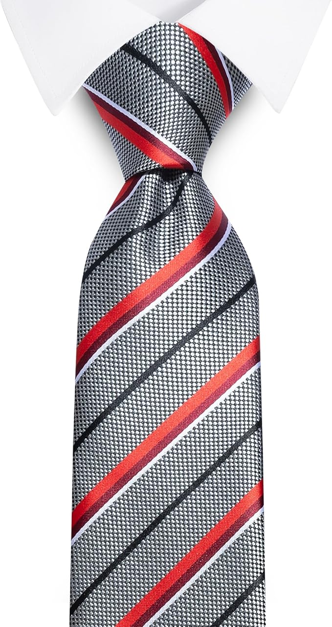 joy alice Ties Set Men Mixed Color Necktie Handkerchief Cufflinks Brooch 3.15 Formal