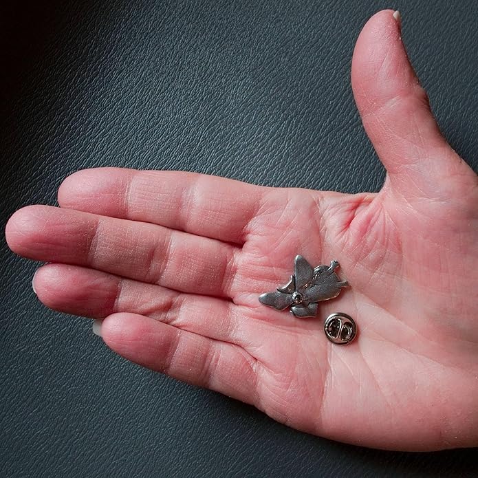 Enamel Cat Angel Red Heart Lapel Pin by The Magic Zoo