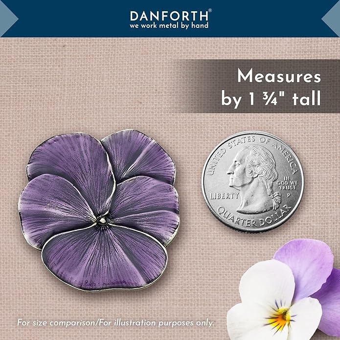 DANFORTH – Purple Pansy Brooch Pin – Handcrafted Pewter Brooch Pins For Women – 1 ¾” – Made In USA