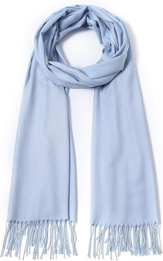 Cindy & Wendy Pashmina Shawls and Wraps Large Scarfs for Women Wedding Party Bridal Long Fashion Solid Shawl Wrap Fringes