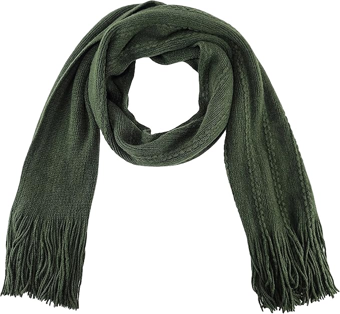 BRUCERIVER Women's Ultra Soft Knit Scarf & Glove Set Touchscreen Function Cable Design