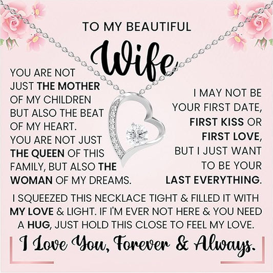 LAZYGIFT Necklace to My Wife Gift for Soulmate From Lover Husband Amazing Forever Love Necklace Jewelry Present for My Sweet Heart