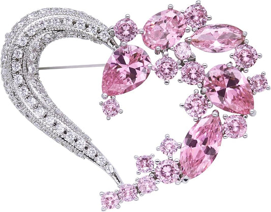 Brooch Pins for Women Girls Fashion Flower Crystal Rhinestone Pearl Jewelry