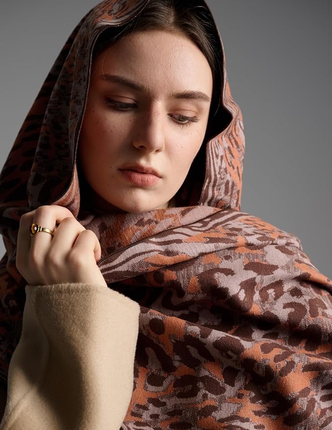 ZHE JIN Luxurious Silk Scarf Shawl Wraps for Women, Warm Scarves Winter Gift, 100% Brushed Mulberry Silk