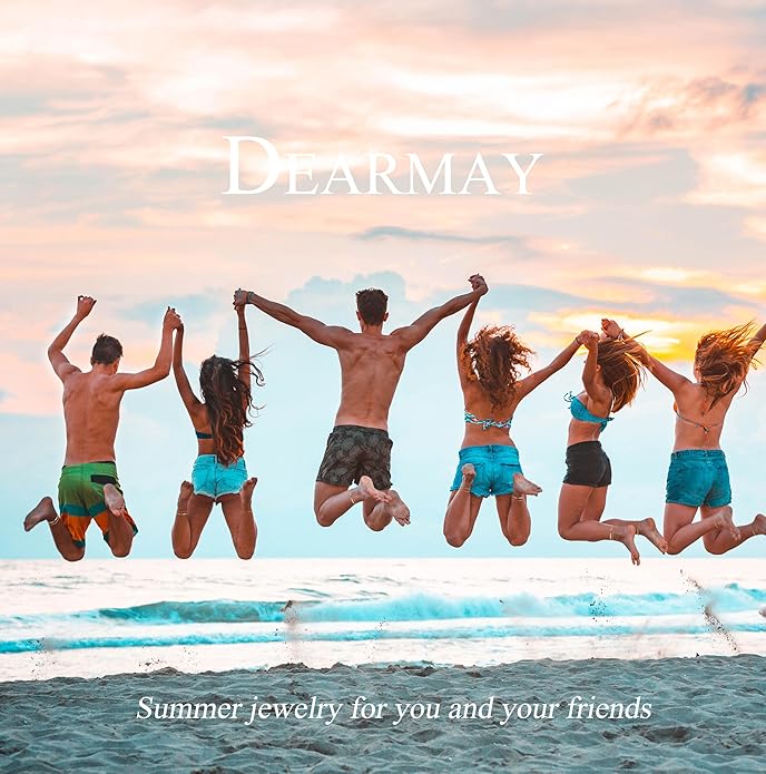 DEARMAY 14K Gold Plated Ankle Bracelets for Women Waterproof - Dainty 6Pcs Anklets Layered Cuban Link Chain Herringbone Cute Anklets Set Pack Summer Beach Jewelry Gift for Women Teen
