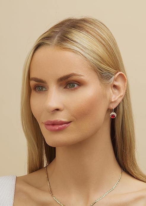 Brazel 18K Gold Plated Crystal Flower Earrings for Women