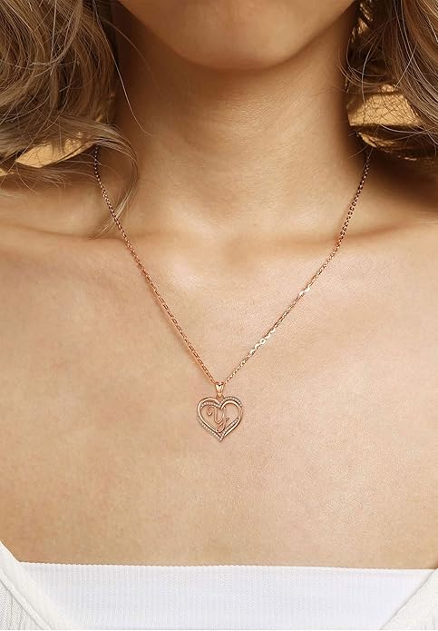 INFUSEU Unique Initial Necklaces for Women Girls Small Heart Letter Jewelry, Meaningful Personalized Gifts