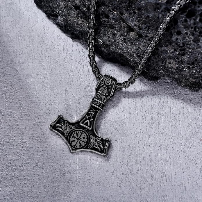KoyeKei Viking Necklace for Men 925 Sterling Silver Viking Norse Pagan Jewelry Gifts for Women