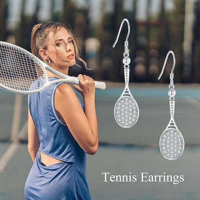 Pickleball/Tennis/Soccer/Volleyball/Golf/Hockey/Basketball Earrings for Women 925 Sterling Sliver Sports Ball Earrings Pickle Ball Dangle Earrings Pickleball Jewelry Gifts for Women Lover