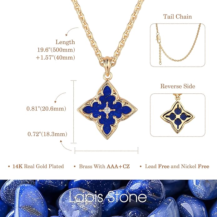 Fettero Gold Clover Necklace for Women Dainty 14K Gold Plated CZ Pendant Necklace Adjustable Chain Choker Charm Colorful Clover Pendant Lucky Necklaces for Women Jewelry