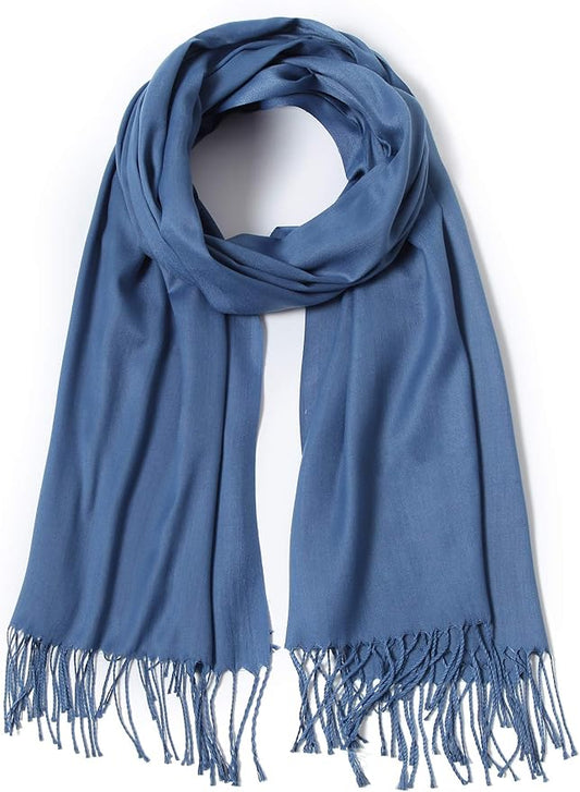 Cindy & Wendy Pashmina Shawls and Wraps Large Scarfs for Women Wedding Party Bridal Long Fashion Solid Shawl Wrap Fringes