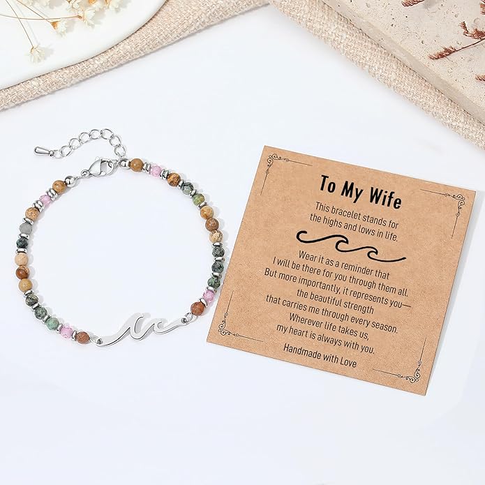 TONY & SANDY Friend Gifts for Women, Stocking Stuffers for Women, Sister Gifts from Sister, Wave Bracelet, Birthday Gifts for Woman, Bestie Friendship Bracelets, Unique Gifts for Her