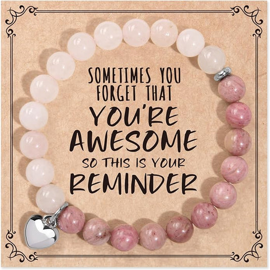 jewelrycard Sometimes You Forget Your Awesome Bracelets for Women, Birthday Christmas Gifts for Women Stocking Stuffers for Teen Girl Gifts Trendy Stuff, Inspirational Jewelry for Women Girls