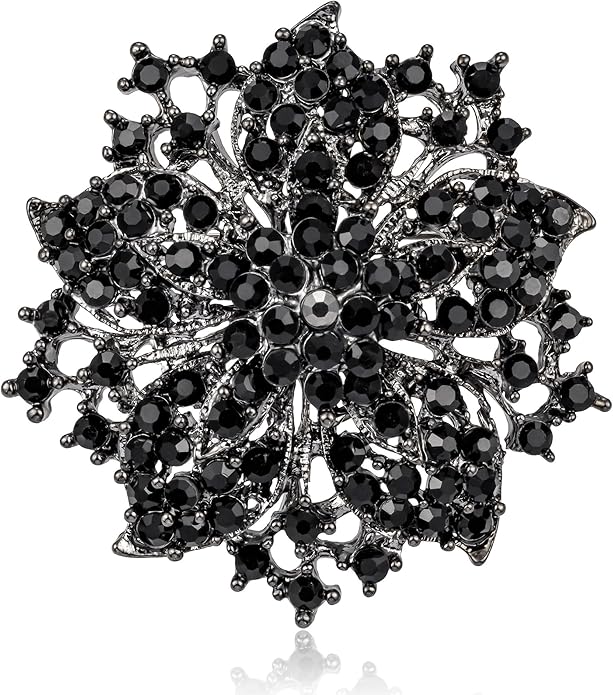 HAISWET Womens Flower-shape Statement Brooch Pin Crystal Brooch for Women