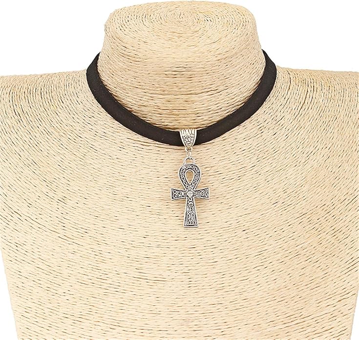 Choker Necklaces for Women Black Leather Collar Necklace Neckband for Halloween Back to School Graduation Cosplay