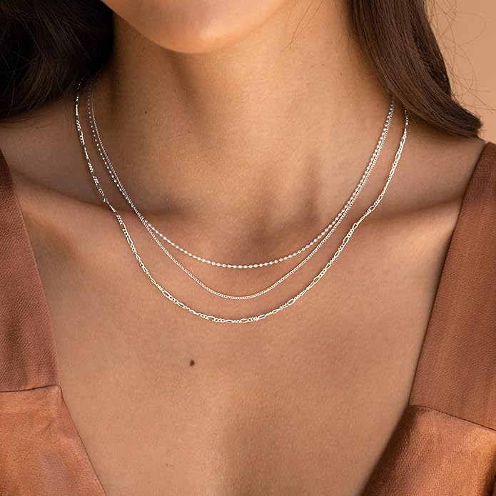 Freekiss Herringbone Necklace for Women,Dainty Gold Necklace,14k Gold Plated Snake,Gold Chain Choker Necklaces,Simple Gold Layered Necklaces,Gold Jewelry Gift for Women