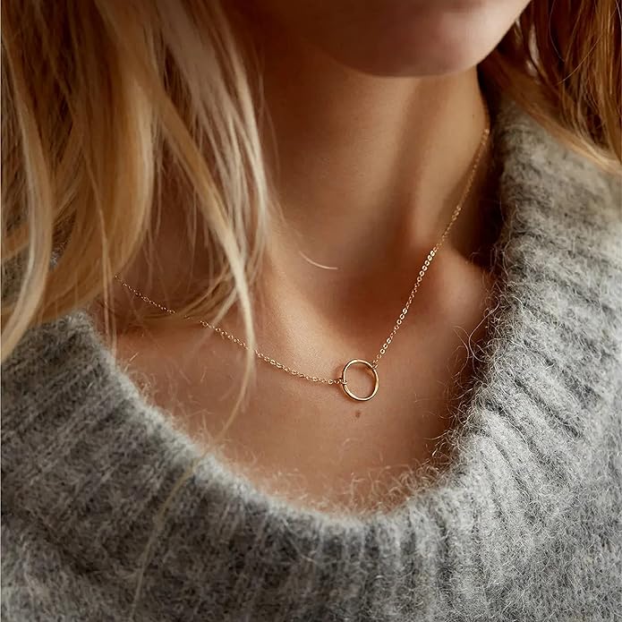Collner 14K Gold Heart Pendant Necklace for Women Dainty Star Necklace Tiny Evil Eye Choker Necklace Boho Crescent Moon Necklace Minimalist Jewelry