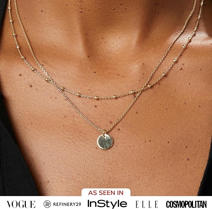 Ana Luisa Layered Necklaces for Women - Chic 14K Gold Plated Chains with Two Separate Necklaces for a Layered Look - Trendy Charm Necklace - Hypoallergenic & Tarnish-Free, Dainty Gold Chain Necklace