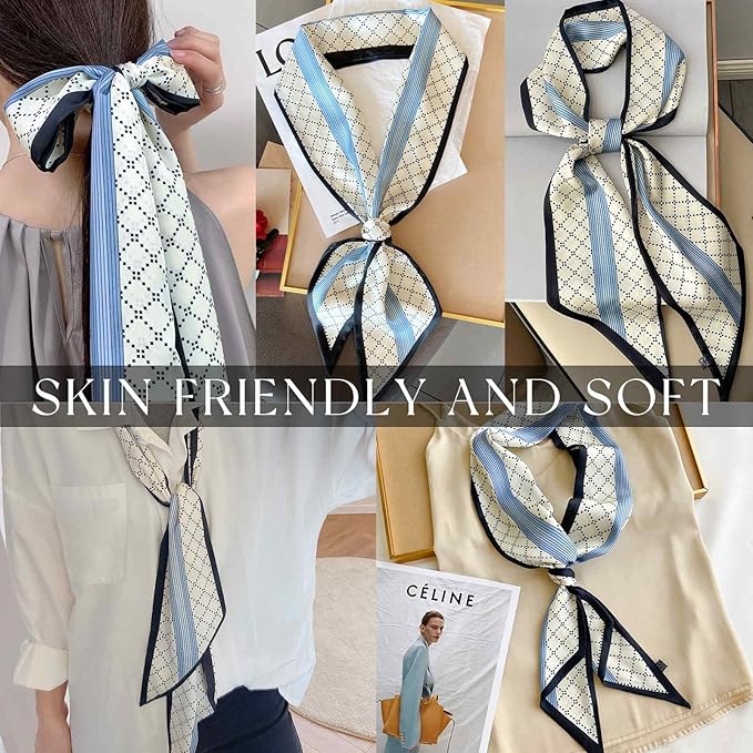 Dailyacc Hair Scarf for Women Fashion Silky Satin Headscarf Wrap Breathable Lightweight Neck Scarves For Handbag